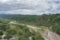 Aerial view of the Conchas River in Metan province of Salta Argentina