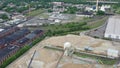 Aerial View of Concrete Batching Plant Camden New Jersey Waterfront