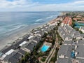 Aerial view of condo community next to the beach and sea in south california Royalty Free Stock Photo