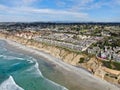 Aerial view of condo community next to the beach and sea in south california Royalty Free Stock Photo