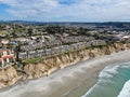 Aerial view of condo community next to the beach and sea in south california Royalty Free Stock Photo