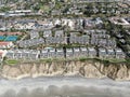 Aerial view of condo community next to the beach and sea in south california Royalty Free Stock Photo