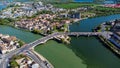 Aerial view of the confluence in Montereau Fault Yonne, Seine et Marne, France Royalty Free Stock Photo
