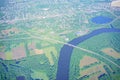 Aerial view of Connecticut river and hartford Royalty Free Stock Photo