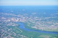 Aerial view of Connecticut river and hartford Royalty Free Stock Photo