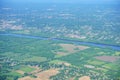 Aerial view of Connecticut river Royalty Free Stock Photo