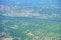 Aerial view of Connecticut river Royalty Free Stock Photo
