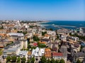 Aerial view of Constanta/Mamaia, popular tourist place and resort on black sea in a Romania Royalty Free Stock Photo