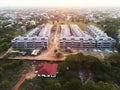 Aerial view of construction building