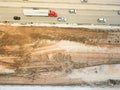 Construction of elevated highway in progress in Houston, Texas,