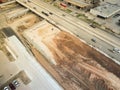 Construction of elevated highway in progress in Houston, Texas, Royalty Free Stock Photo