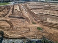 a dirt field is being built with multiple sections of it Royalty Free Stock Photo