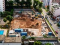 Aerial view of a construction site in Singapore Royalty Free Stock Photo