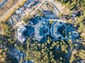 Aerial view of the construction of three elite residential build