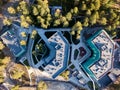 Aerial view of the construction of three elite residential build