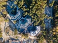 Aerial view of the construction of three elite residential build