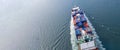 Aerial view container cargo ship, Global business import export logistic and transportation freight shipping of international by Royalty Free Stock Photo