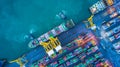 Aerial view of container cargo ship, Container Cargo ship in imp Royalty Free Stock Photo
