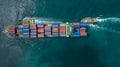 Aerial view container ship full load logistic container, Global business logistics import export shipping and transportation, Royalty Free Stock Photo