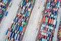 Aerial view of container stack yards Royalty Free Stock Photo