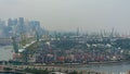 Aerial view of the container terminal at the Port of Singapore Royalty Free Stock Photo