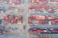 Aerial view of container yard Royalty Free Stock Photo