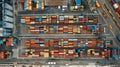 containers waiting for shipment in a large industrial port