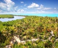 Aerial view Contoy tropical caribbean island Royalty Free Stock Photo