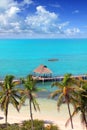 Aerial view Contoy tropical caribbean island