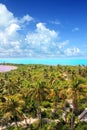 Aerial view Contoy tropical caribbean island Royalty Free Stock Photo