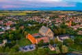 Aerial view of convent of Saint Brigitta in Vadstena, Sweden