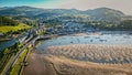 Aerial view of Conwy Castle and the historic town of Conwy in North Wales, United Kingdom Royalty Free Stock Photo