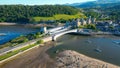 Aerial view of Conwy Castle and the historic town of Conwy in North Wales, United Kingdom Royalty Free Stock Photo