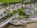 Aerial view of Conwy Castle - Conwy - North Wales Royalty Free Stock Photo