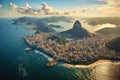 Aerial view of Copacabana beach and Rio de Janeiro, Brazil, Aerial view of Rio de Janeiro, AI Generated