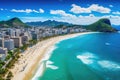 Aerial view of Copacabana beach, Rio de Janeiro, Brazil, Rio de Janeiro, Brazil, Aerial View of Ipanema Beach and Lagoa in the