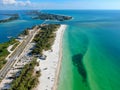 Aerial view of Coquina Beach, Anna Maria Island Royalty Free Stock Photo