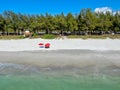 Aerial view of Coquina Beach, Anna Maria Island Royalty Free Stock Photo