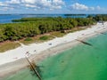 Aerial view of Coquina Beach, Anna Maria Island Royalty Free Stock Photo