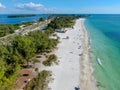 Aerial view of Coquina Beach, Anna Maria Island Royalty Free Stock Photo