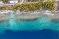 Aerial view of coral reef and beach landscape in Maldives Royalty Free Stock Photo