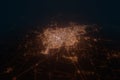 Aerial view on Cordoba (Argentina) from east. Satellite view on modern city at night Royalty Free Stock Photo