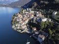 Aerial view of Corenno Plinio a village on Lake Como Royalty Free Stock Photo