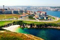 Aerial view of A Coruna, Galicia, Spain located on the coast of Atlantic Ocean Royalty Free Stock Photo