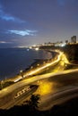 view of costa verde bajada armendariz modern and luxurious buildings at night miraflores beaches lima peru