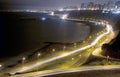 view of costa verde bajada armendariz modern and luxurious buildings at night miraflores beaches lima peru