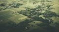 Aerial View Of Countryside With Duotone Color Scheme