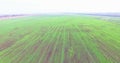 Aerial view of the countryside with fields of crops in outumn 4k