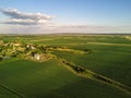 Aerial view of countryside landscape from drone pov Royalty Free Stock Photo