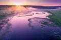 River in early misty morning Royalty Free Stock Photo